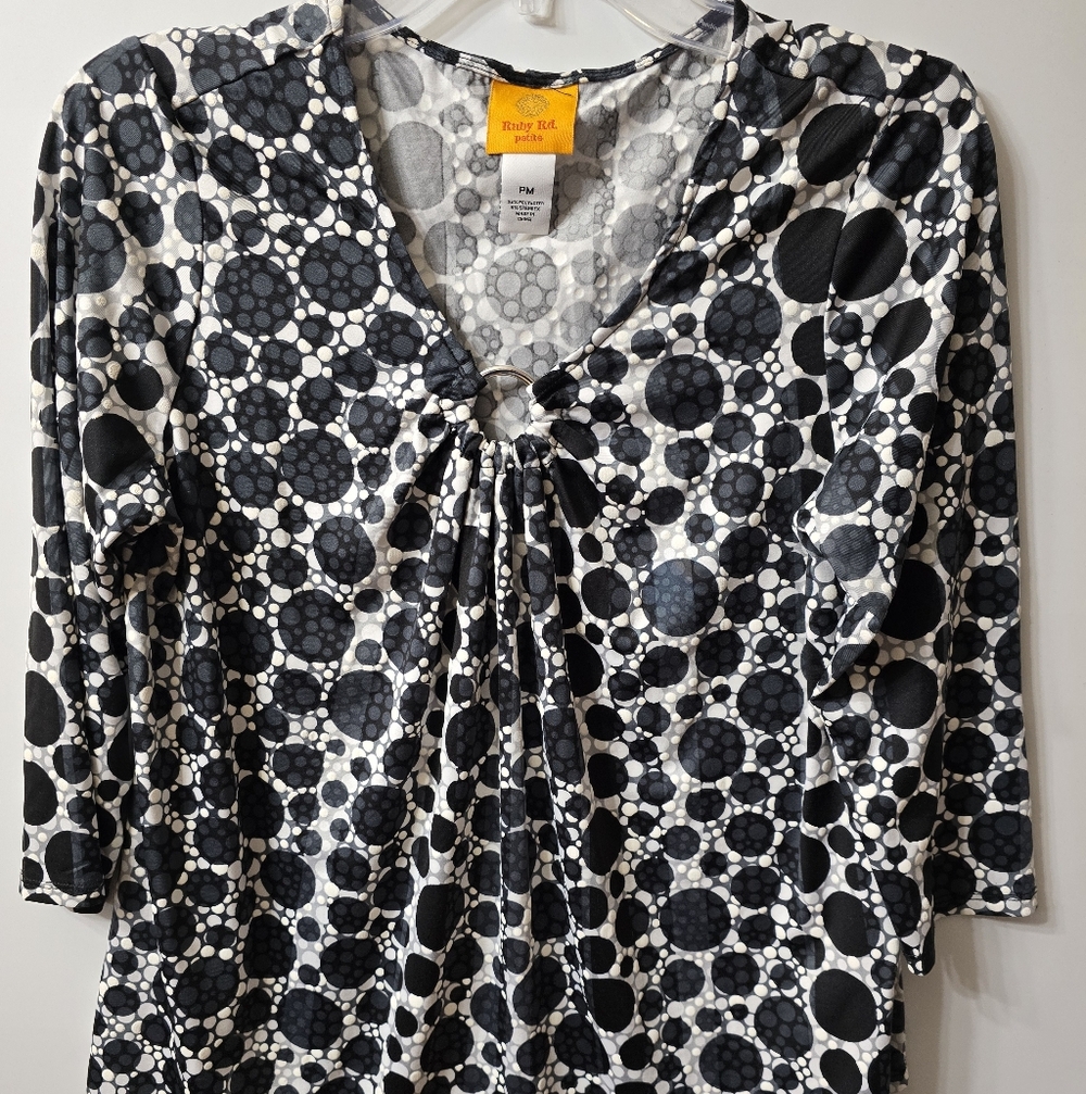 Black and White Polka Dot Ruby Rd Top